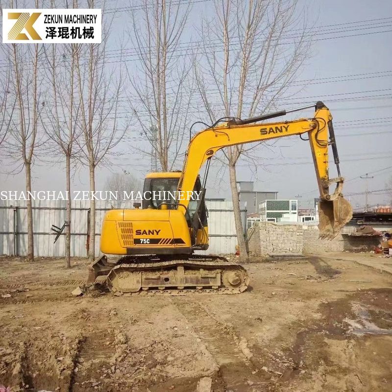 Orijinal Boyalı 7T Sany 75 Ekskavatör SY75C-9 SY75C PRO İkinci El Kazıcı