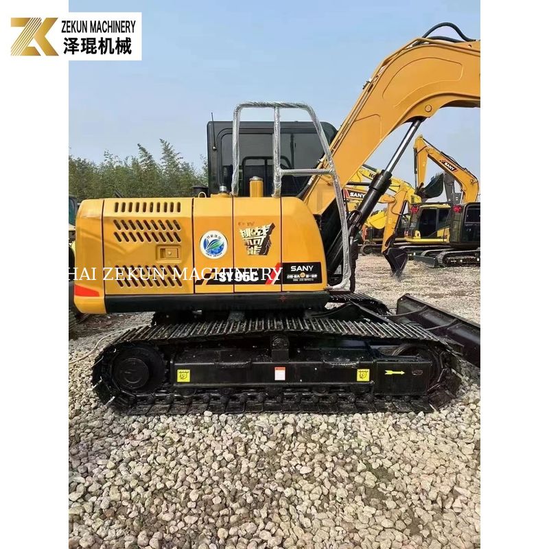 60.7KW Sany SY95 kazıcı 9 tonlu ikinci el kazıcı Kubota V3800DI-T-E3B Motoru
