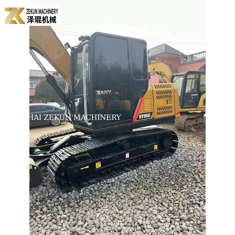 60.7KW Sany SY95 kazıcı 9 tonlu ikinci el kazıcı Kubota V3800DI-T-E3B Motoru