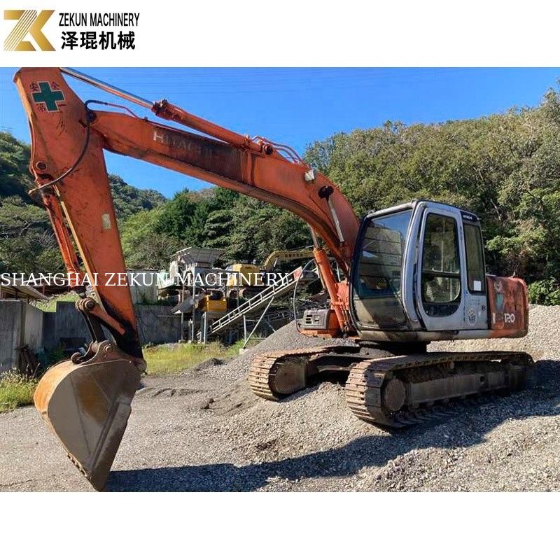 Orijinal Renk 12 tonluk kullanılmış Hitachi EX 120 Excavator EX120-5 60.5 kW ISUZU motorlu