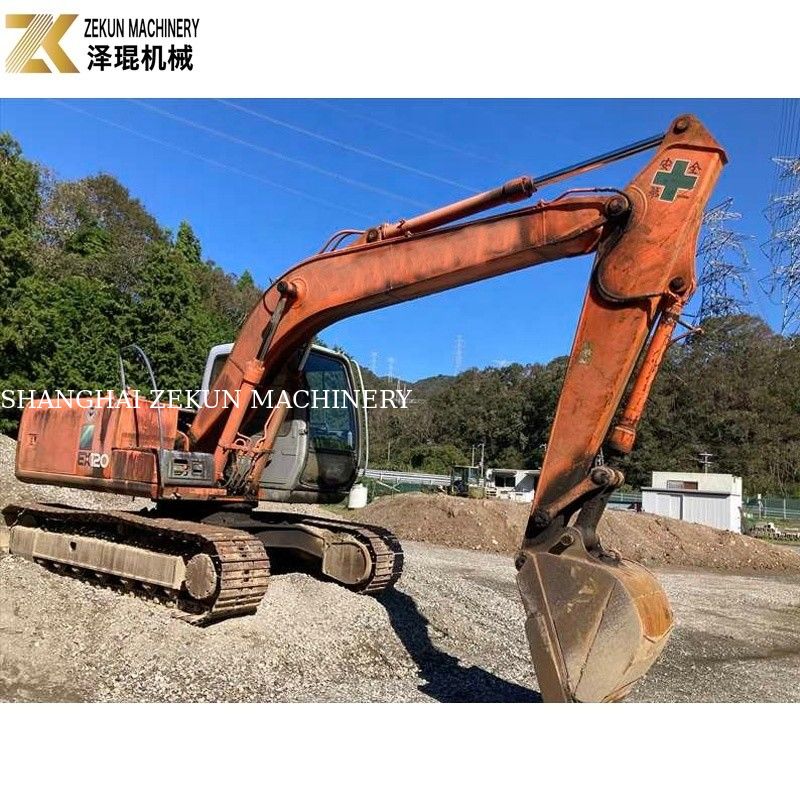 Orijinal Renk 12 tonluk kullanılmış Hitachi EX 120 Excavator EX120-5 60.5 kW ISUZU motorlu