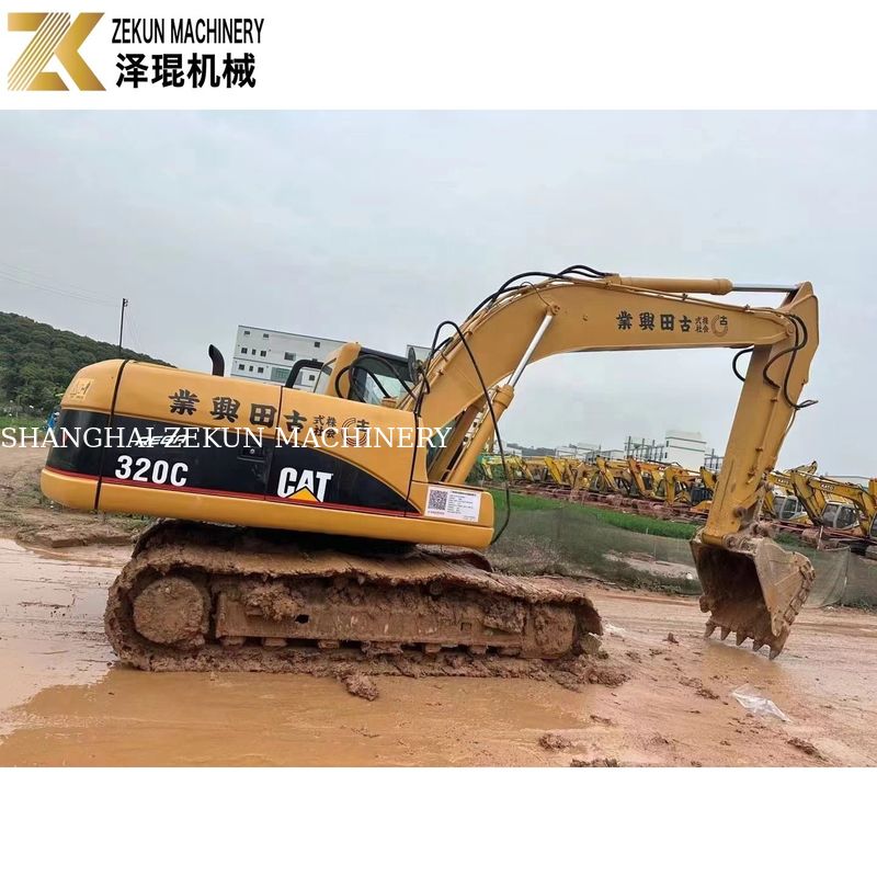 110KW Ağır Ekipman Kullanılmış CAT320 Kazı makinesi Caterpillar 320C Çalışma saatleri 4001-6000