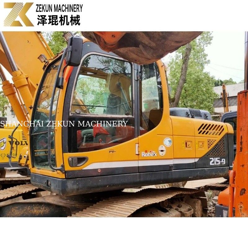 21 Ton Kullanılmış Hyundai 215 Ekskavatörü R215-9 Orijinal Pompa ile İkinci El Kazıcılar