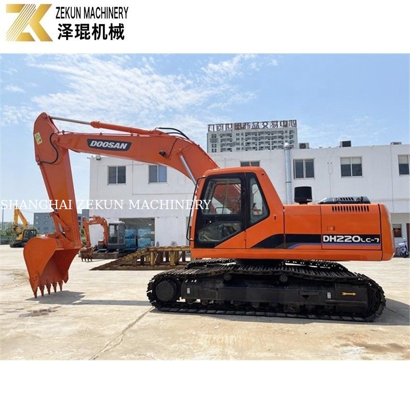 Kullanılmış toprak kazıcı 22 ton Doosan 220 kazıcı DH220LC-7 Motor 21400 K