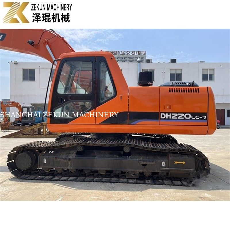 Kullanılmış toprak kazıcı 22 ton Doosan 220 kazıcı DH220LC-7 Motor 21400 K