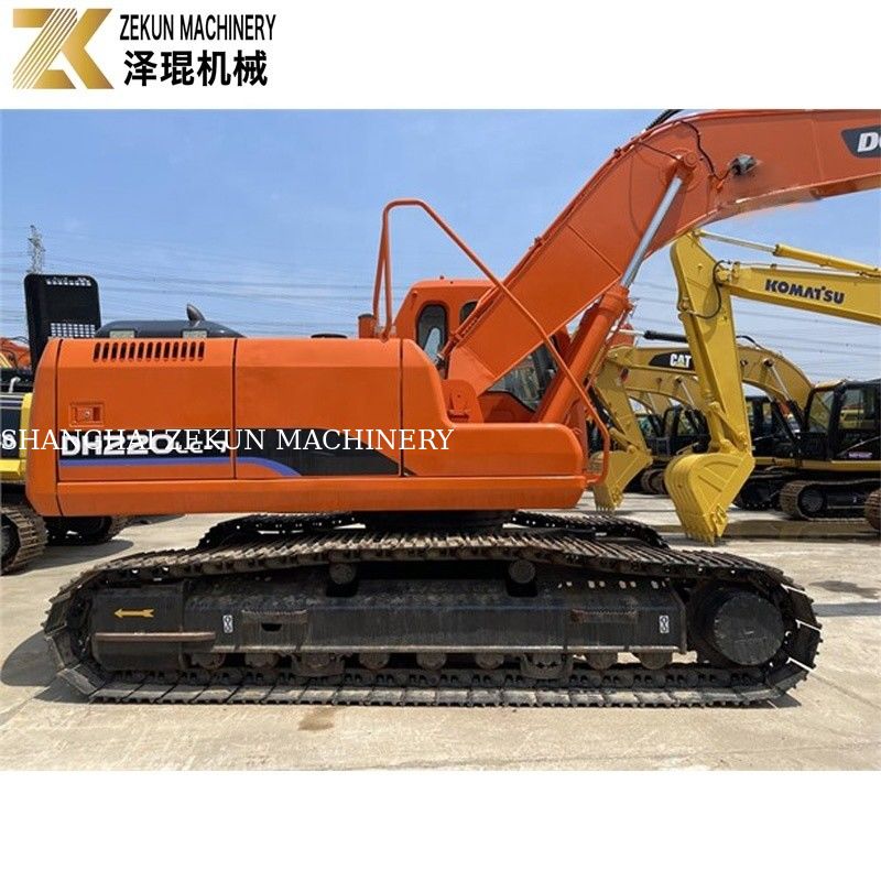 Kullanılmış toprak kazıcı 22 ton Doosan 220 kazıcı DH220LC-7 Motor 21400 K