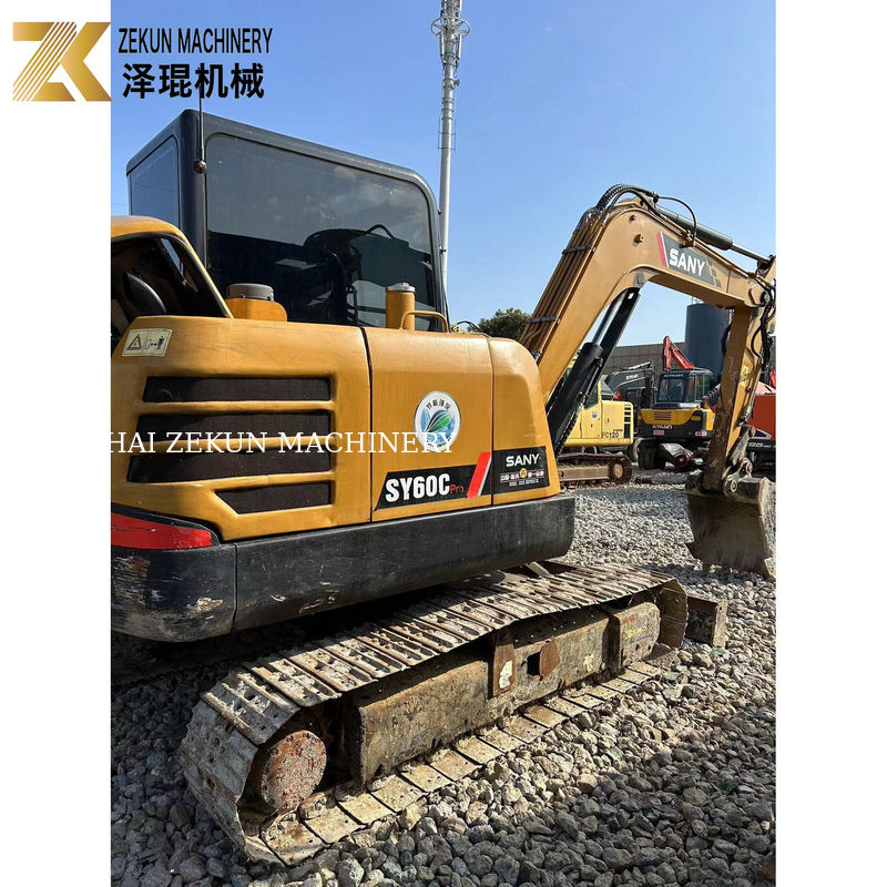 SANY SY60C Pro 6 Ton Kullanılmış Sıkıştırıcı Kazı makinesi 36KW Güçlü İkinci El Kazı makineleri