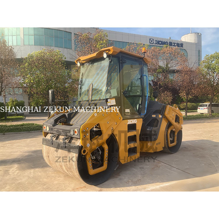 7 ton XCMG XD75T Çift Davullu Roller EU V Aşama Yol İnşaatı Ekipmanı
