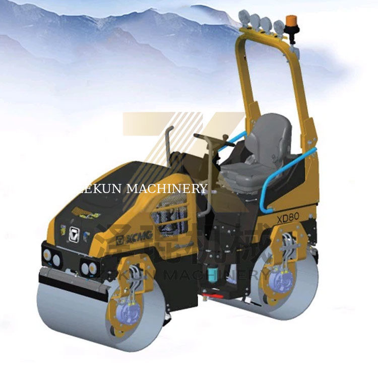 1.6ton XCMG XD80 Hafif Vibratory Roller EU Stage V Yol İnşaatı Ekipmanı