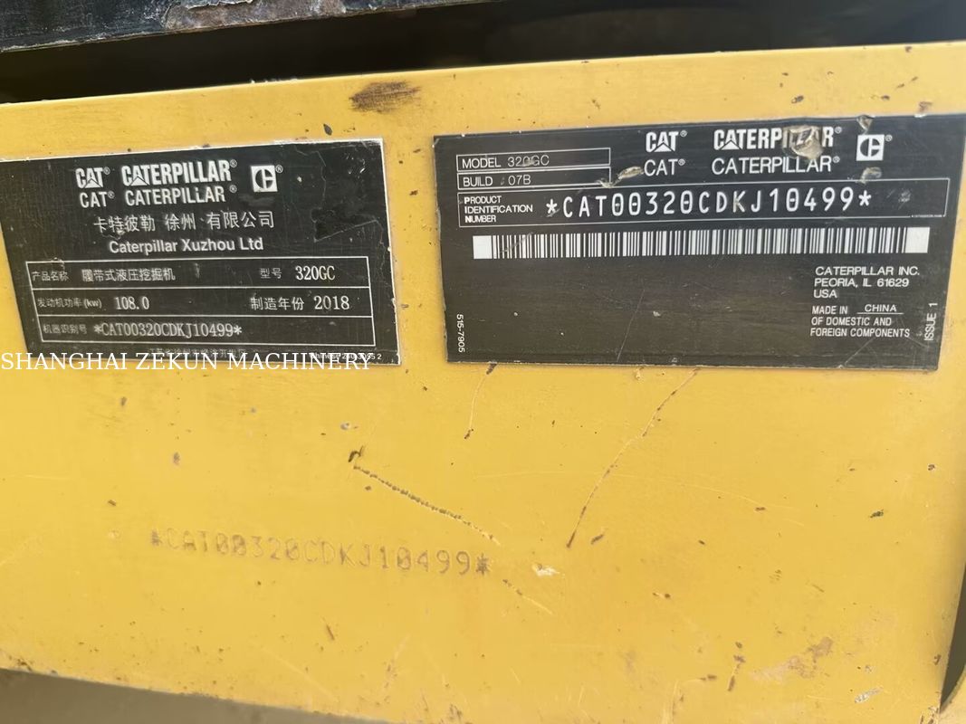 2018 Cat 320GC Excavator 4300H Asıl Durumu Düzgün İnşaat İşlemleri İçin